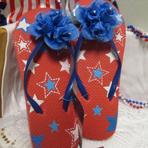 American Flag Stars Flip Flop Patriotic Slippers